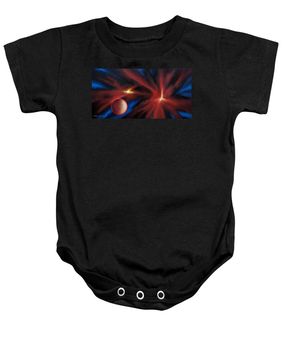James C. Hill Baby Onesie featuring the painting Agamnenon Nebula by James Hill