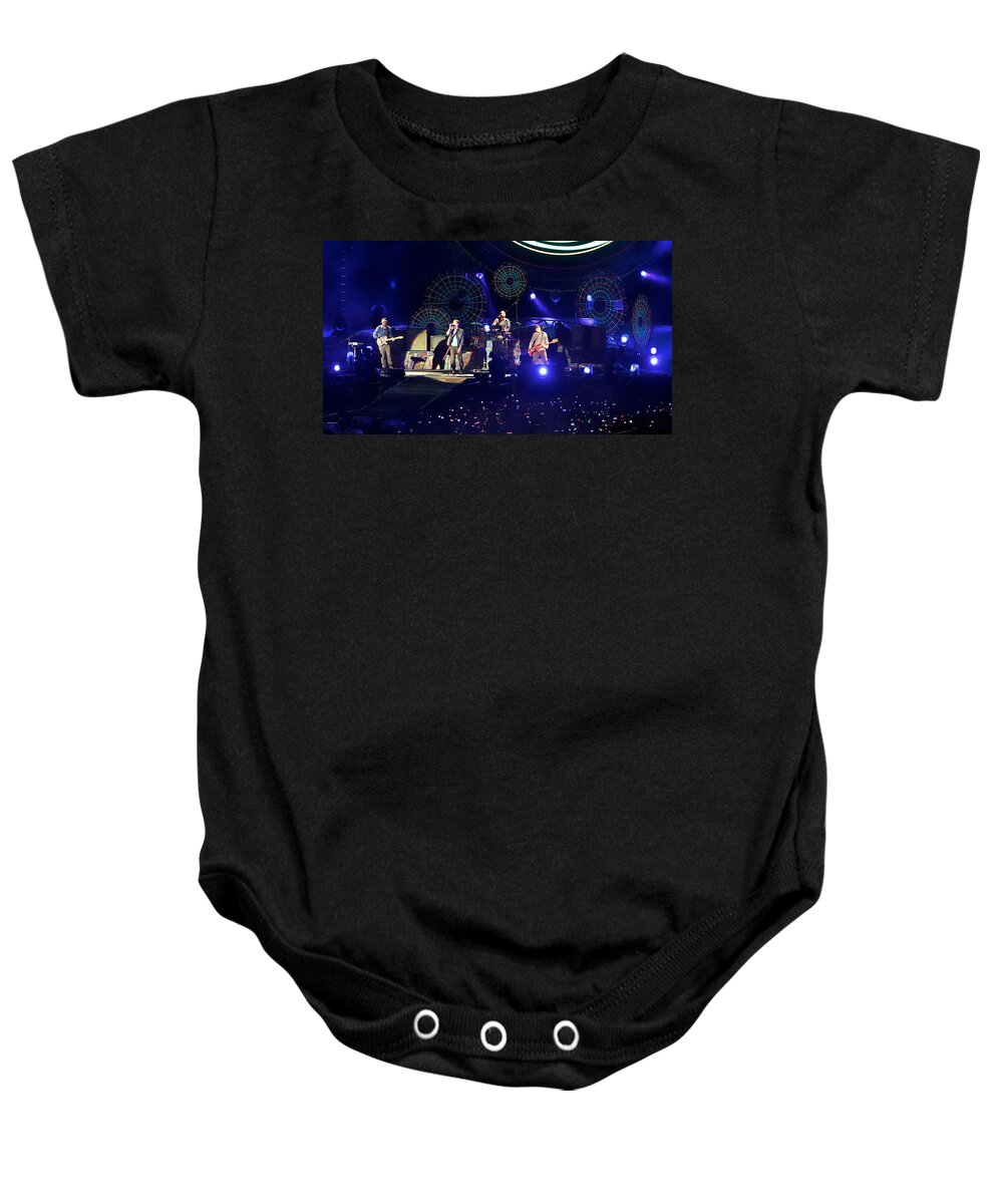Coldplay Baby Onesie featuring the photograph Coldplay - Sydney 2012 #3 by Chris Cousins