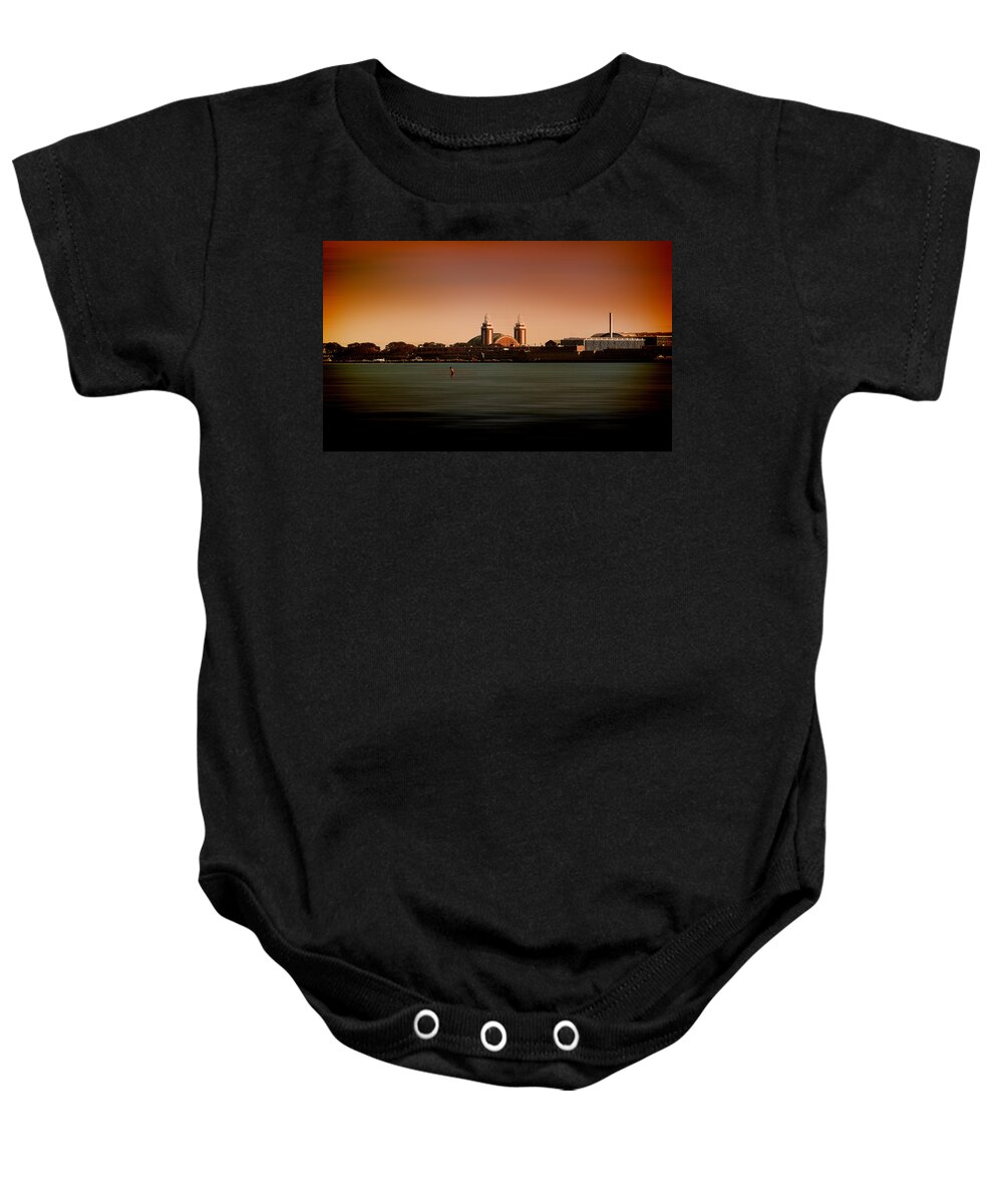 Navy Pier Baby Onesie featuring the photograph Navy Pier in color by Milena Ilieva