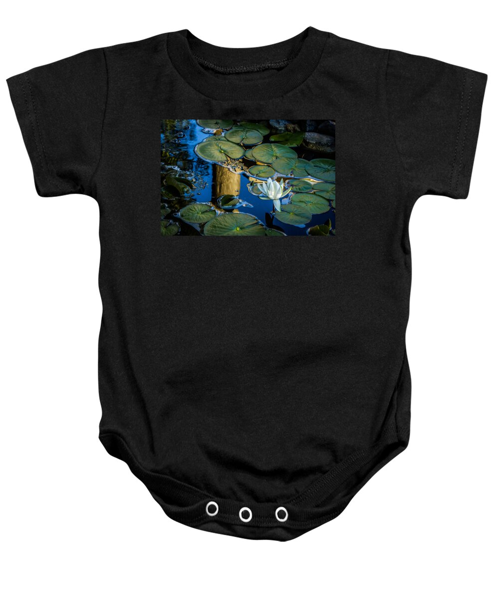 Water Lily Baby Onesie featuring the photograph Serenity #3 by Sara Frank