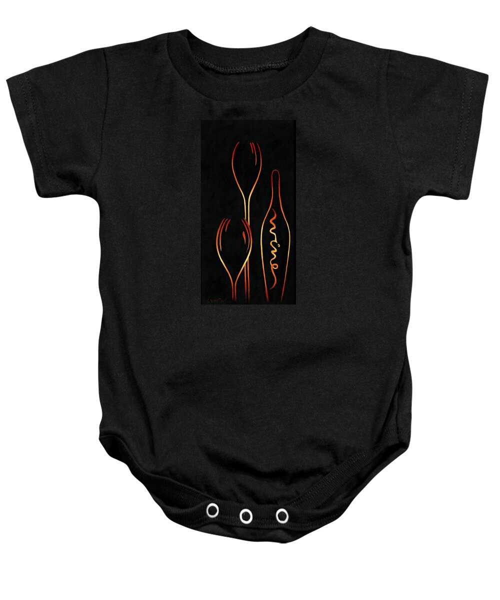 Abstract Baby Onesie featuring the painting Simply Wine by Sandi Whetzel