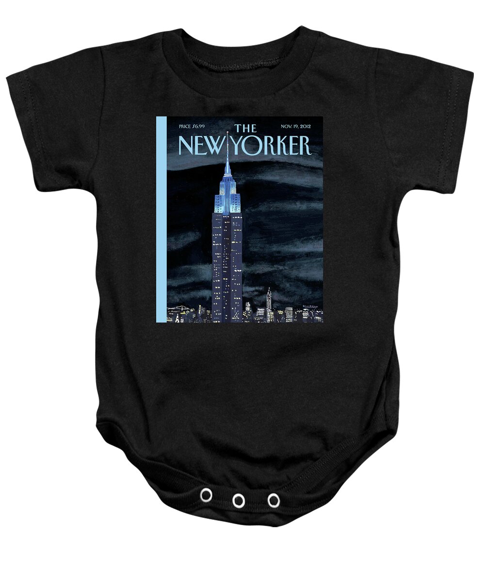 New York City Baby Onesie featuring the painting Rhapsody In Blue by Mark Ulriksen