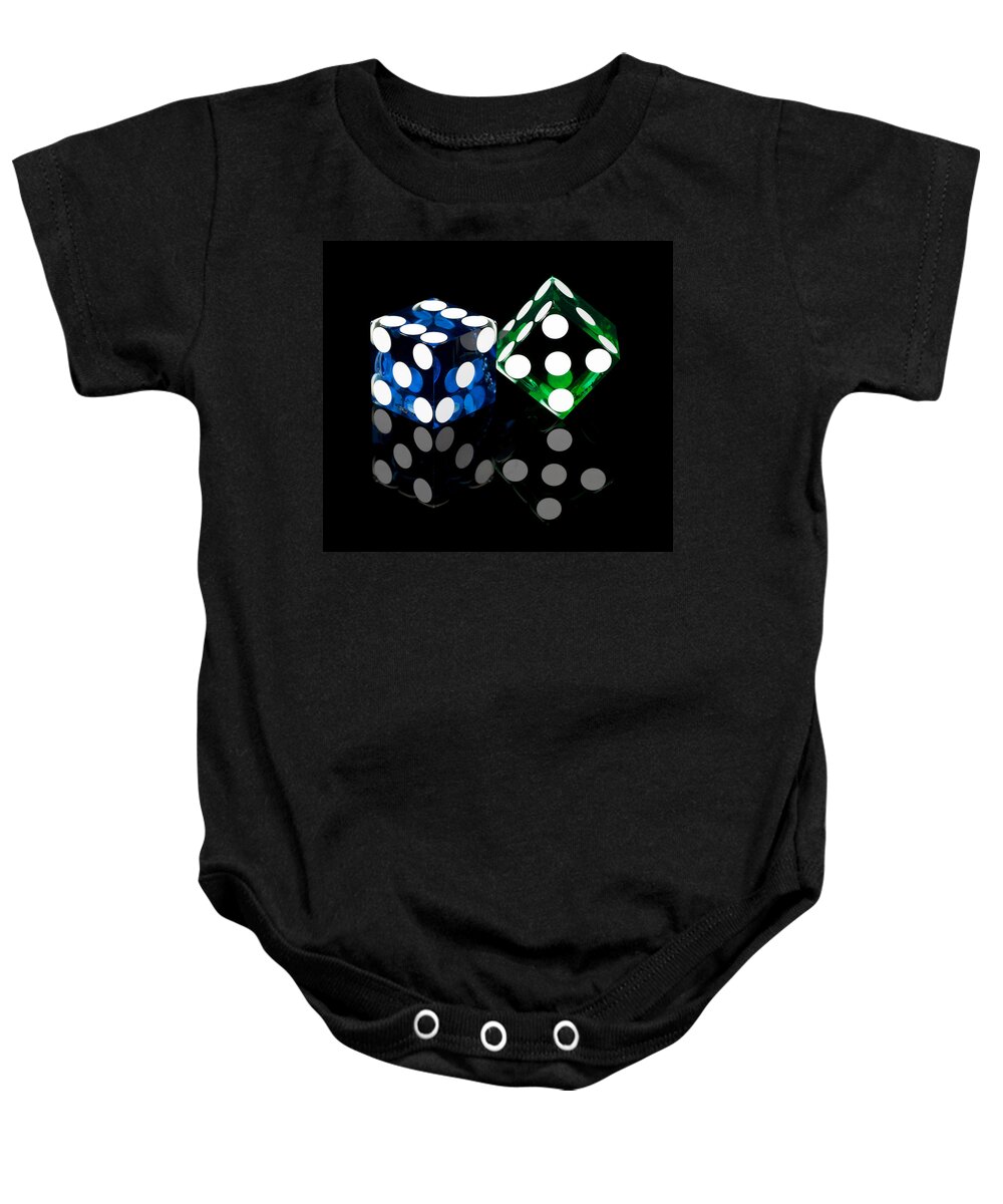 Dice Baby Onesie featuring the photograph Colorful Dice by Raul Rodriguez