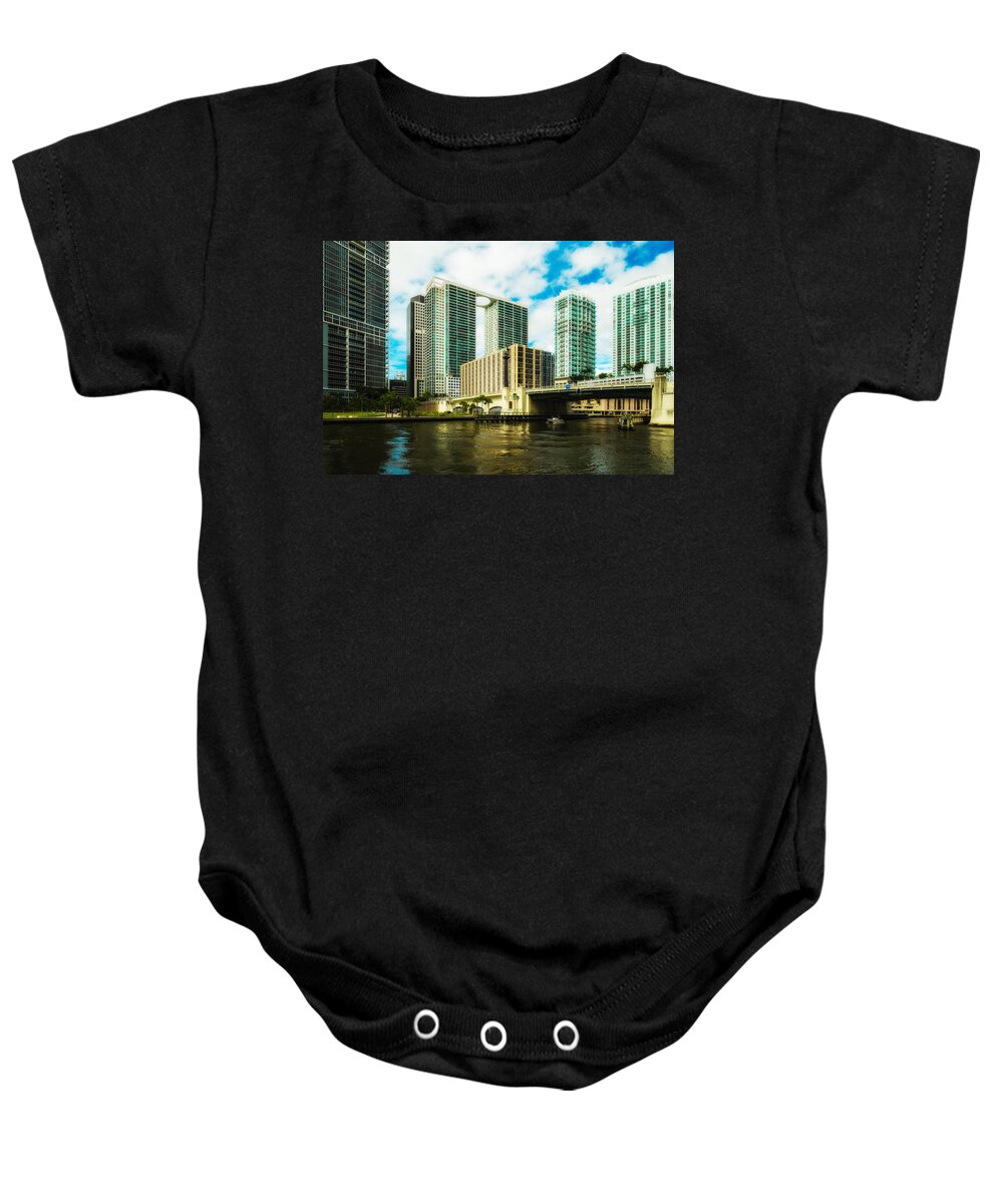 Architecture Baby Onesie featuring the photograph Downtown Miami by Raul Rodriguez