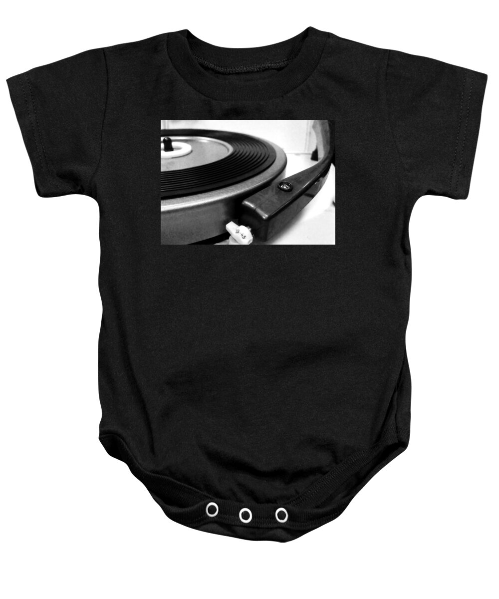Old School Baby Onesie featuring the photograph 33-45 by Jon Woodhams