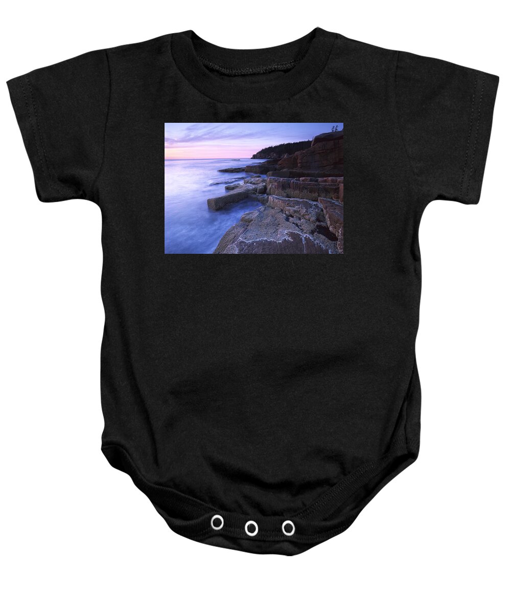 Feb0514 Baby Onesie featuring the photograph Atlantic Coast Near Thunder Hole Acadia #4 by Tim Fitzharris