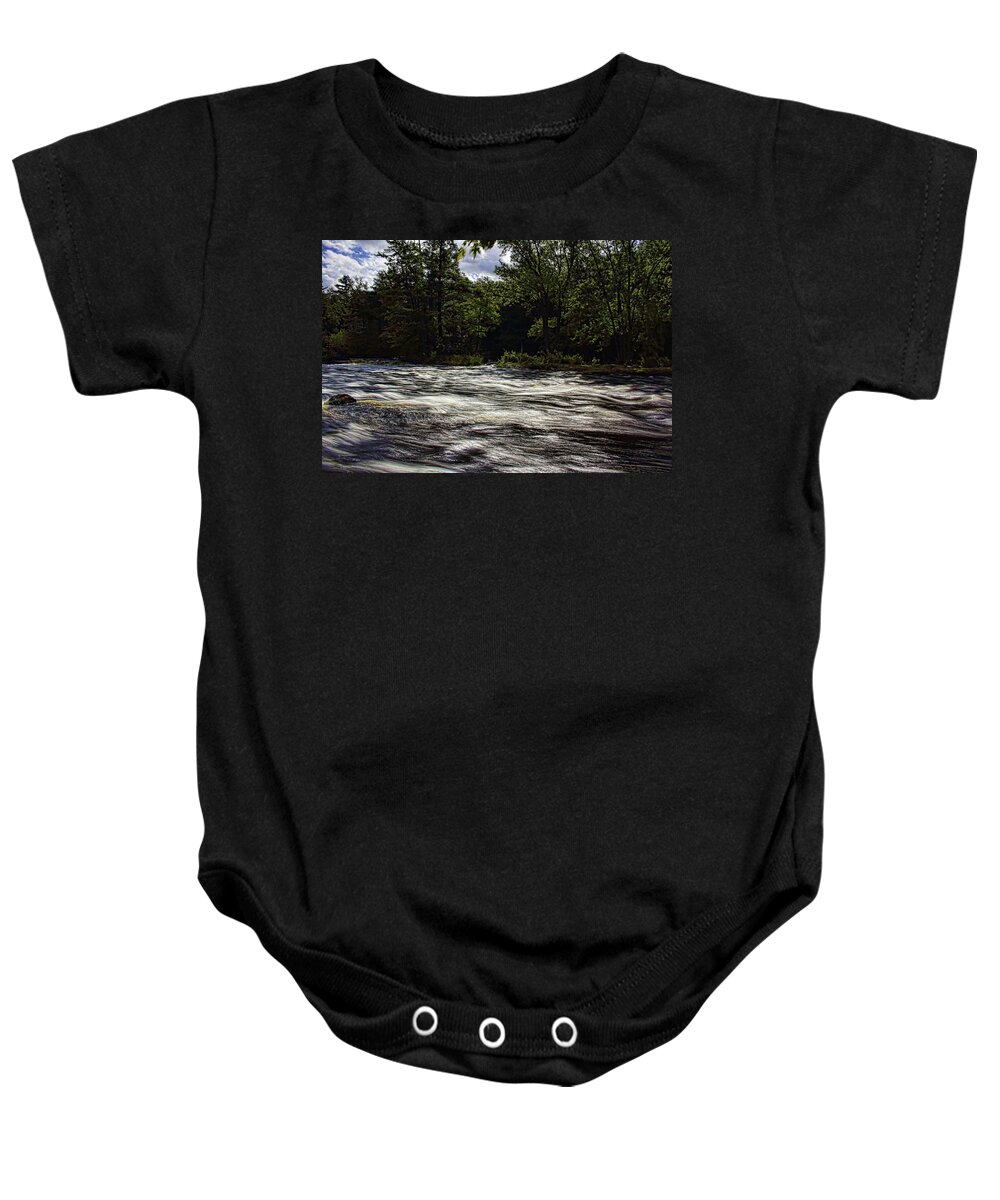 Eau Claire Dells Baby Onesie featuring the photograph Silver Reflections by Dale Kauzlaric