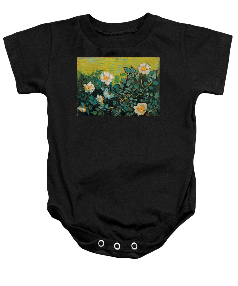 Vincent Van Gogh Baby Onesie featuring the painting Wild Roses #3 by Vincent Van Gogh