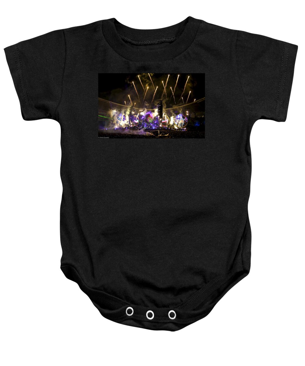 Coldplay Baby Onesie featuring the photograph Coldplay - Sydney 2012 #6 by Chris Cousins