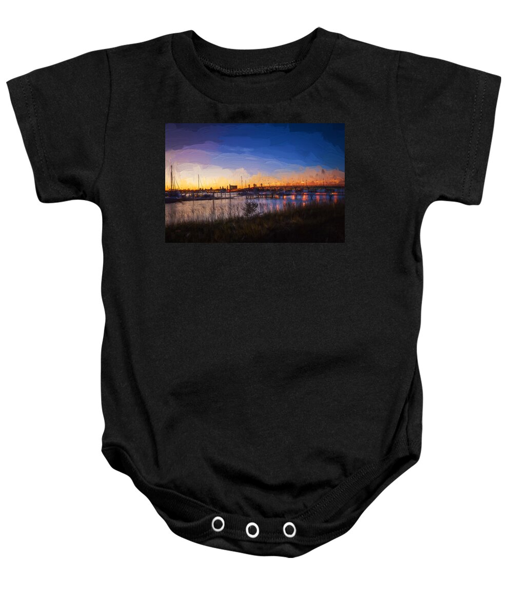 Bridge Of Lions Baby Onesie featuring the photograph Bridge of Lions St Augustine Florida Painted #7 by Rich Franco
