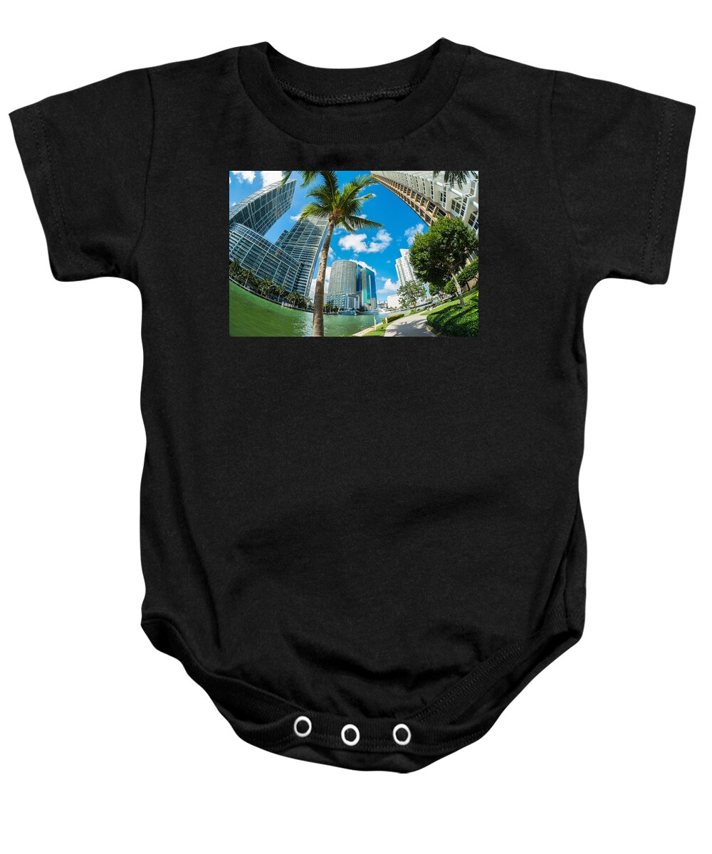 Architecture Baby Onesie featuring the photograph Downtown Miami #6 by Raul Rodriguez