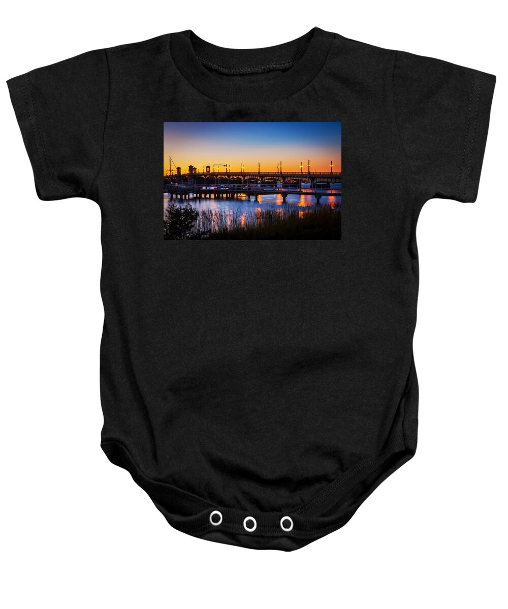 Bridge Of Lions Baby Onesie featuring the photograph Bridge of Lions St Augustine Florida Painted #9 by Rich Franco