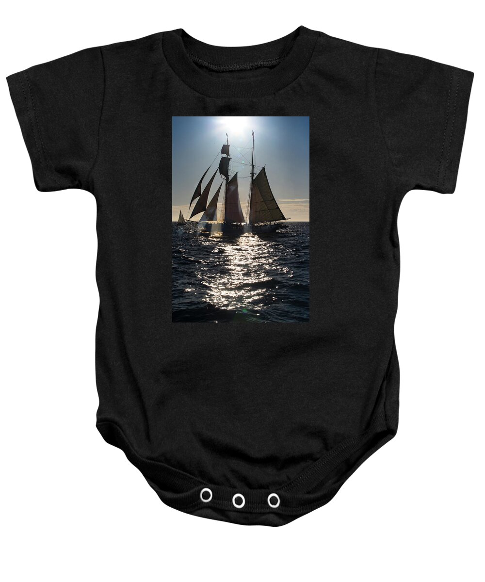 Photography Baby Onesie featuring the photograph Tourists On Tall Ship In The Pacific #9 by Panoramic Images