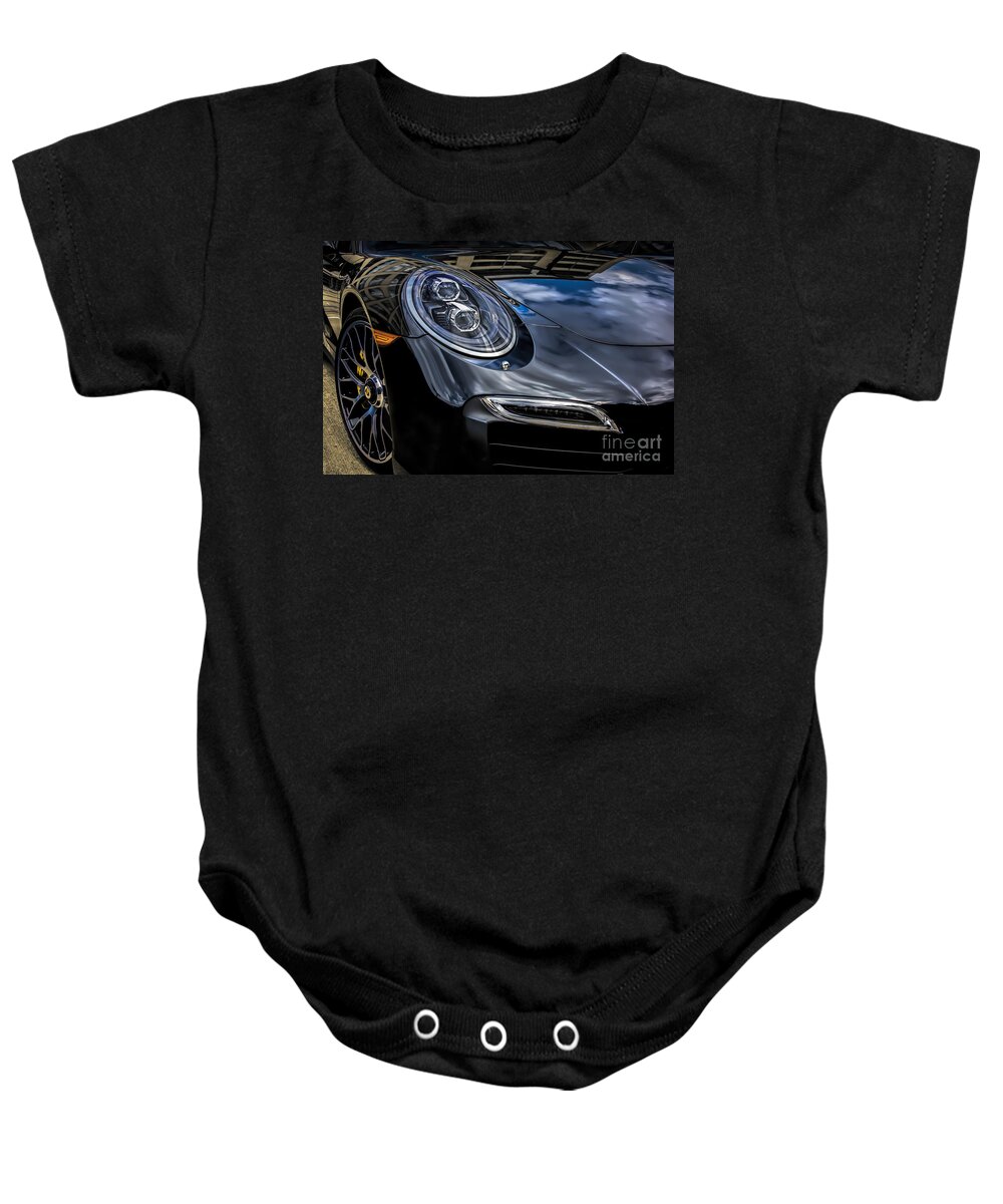 Black Baby Onesie featuring the photograph 911 Turbo S by Ken Johnson