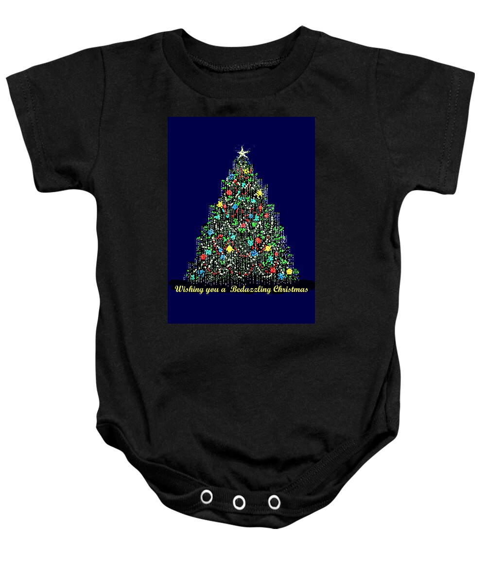 Christmas Baby Onesie featuring the digital art A Bedazzling Christmas by R Allen Swezey