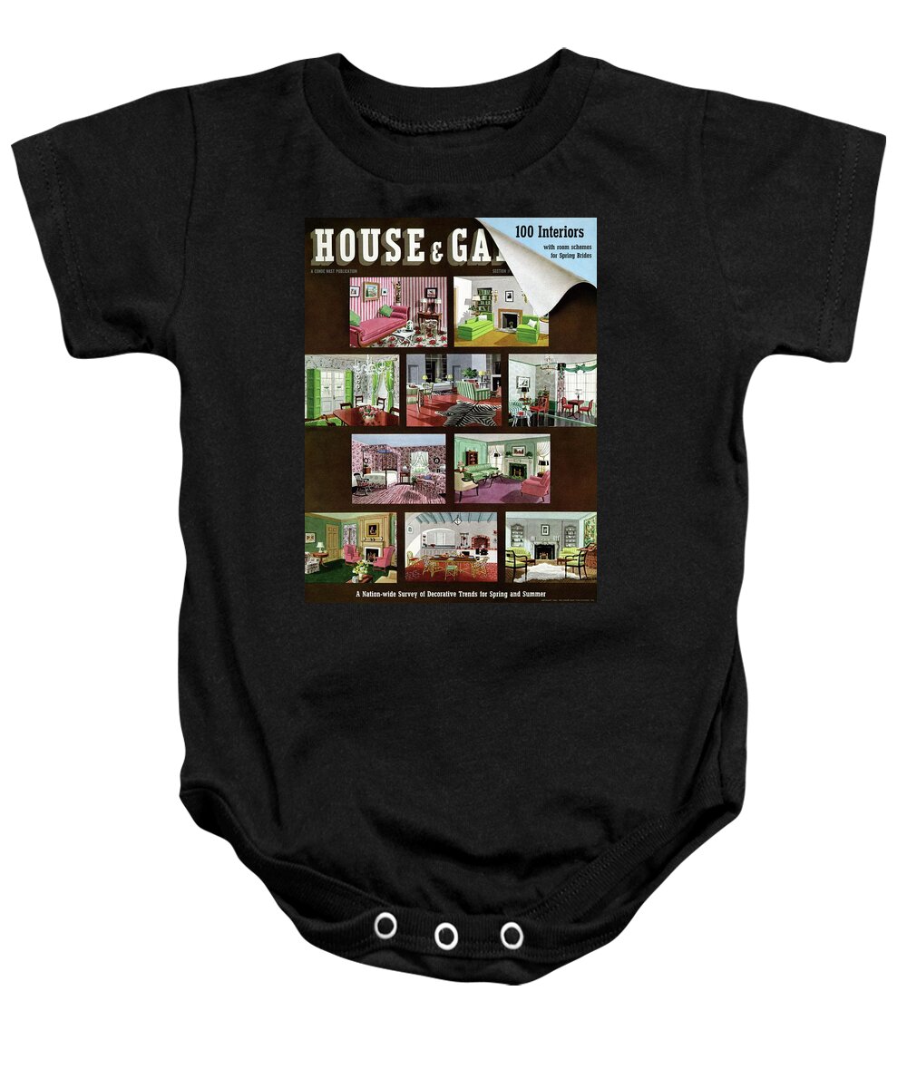 Illustration Baby Onesie featuring the photograph A House And Garden Cover Of Interior Design by Urban Weis