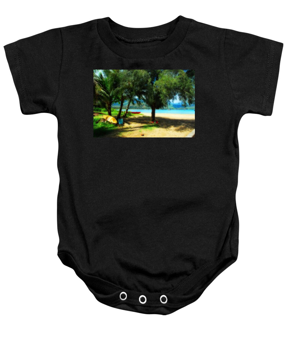 Hanalei Baby Onesie featuring the photograph A Land Called Hanalei by Lynn Bauer