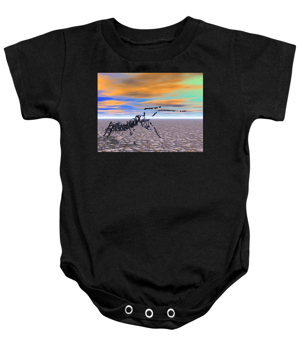 Sunset Baby Onesie featuring the digital art A Memory of Persistence by Bernie Sirelson