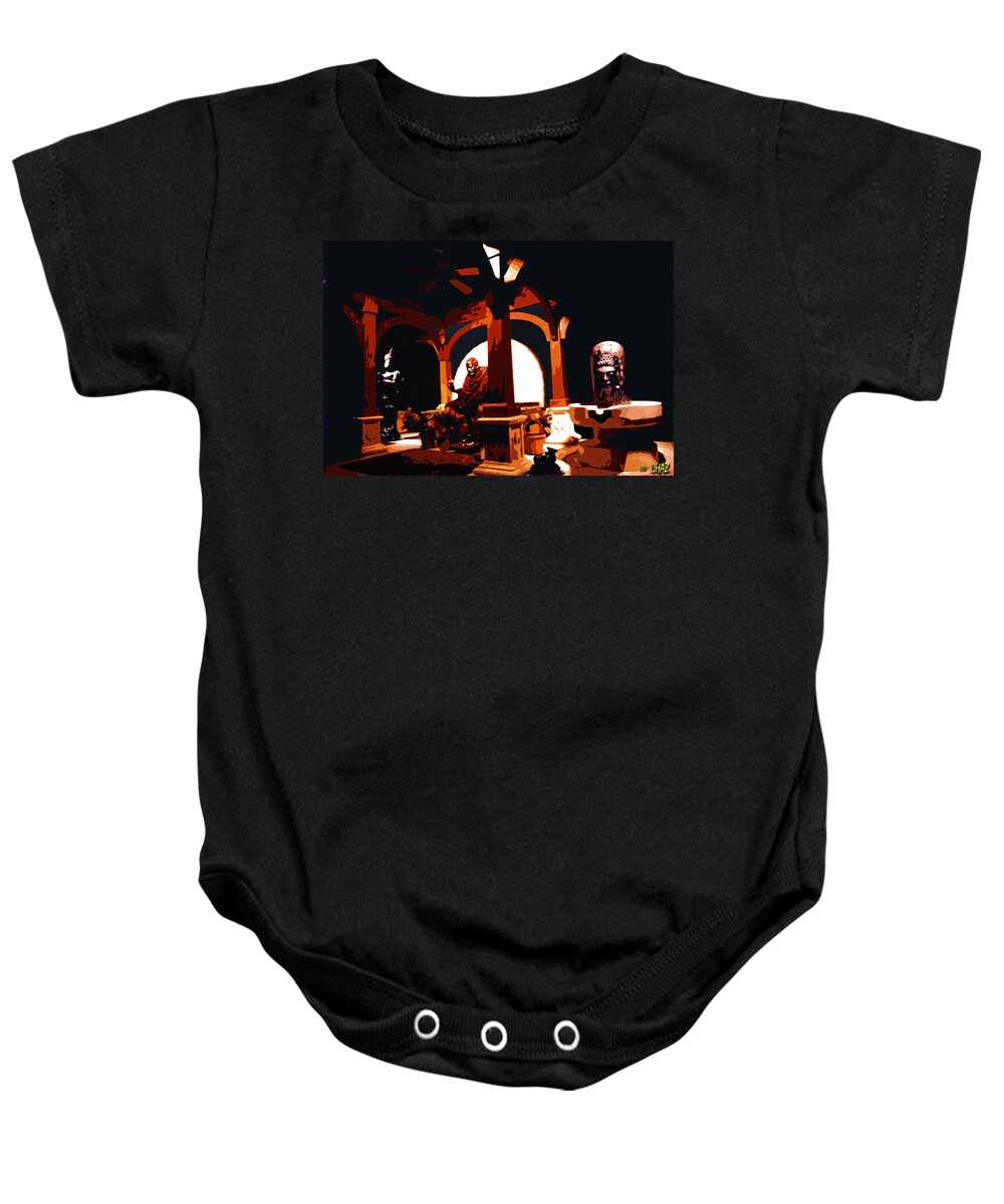 Religious Baby Onesie featuring the painting A Solemn Place by CHAZ Daugherty
