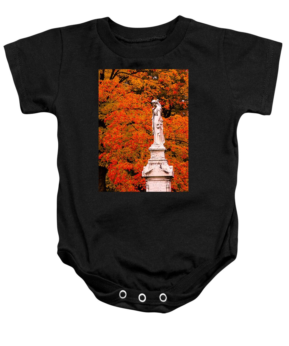 Autumn Foliage Baby Onesie featuring the photograph A tear for the children by Jeff Folger