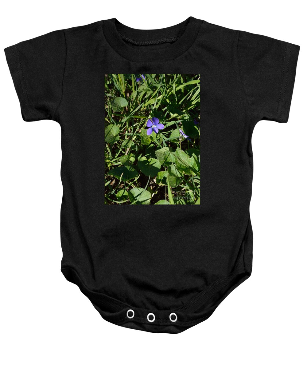 Indiana Baby Onesie featuring the photograph A Violet by Alys Caviness-Gober