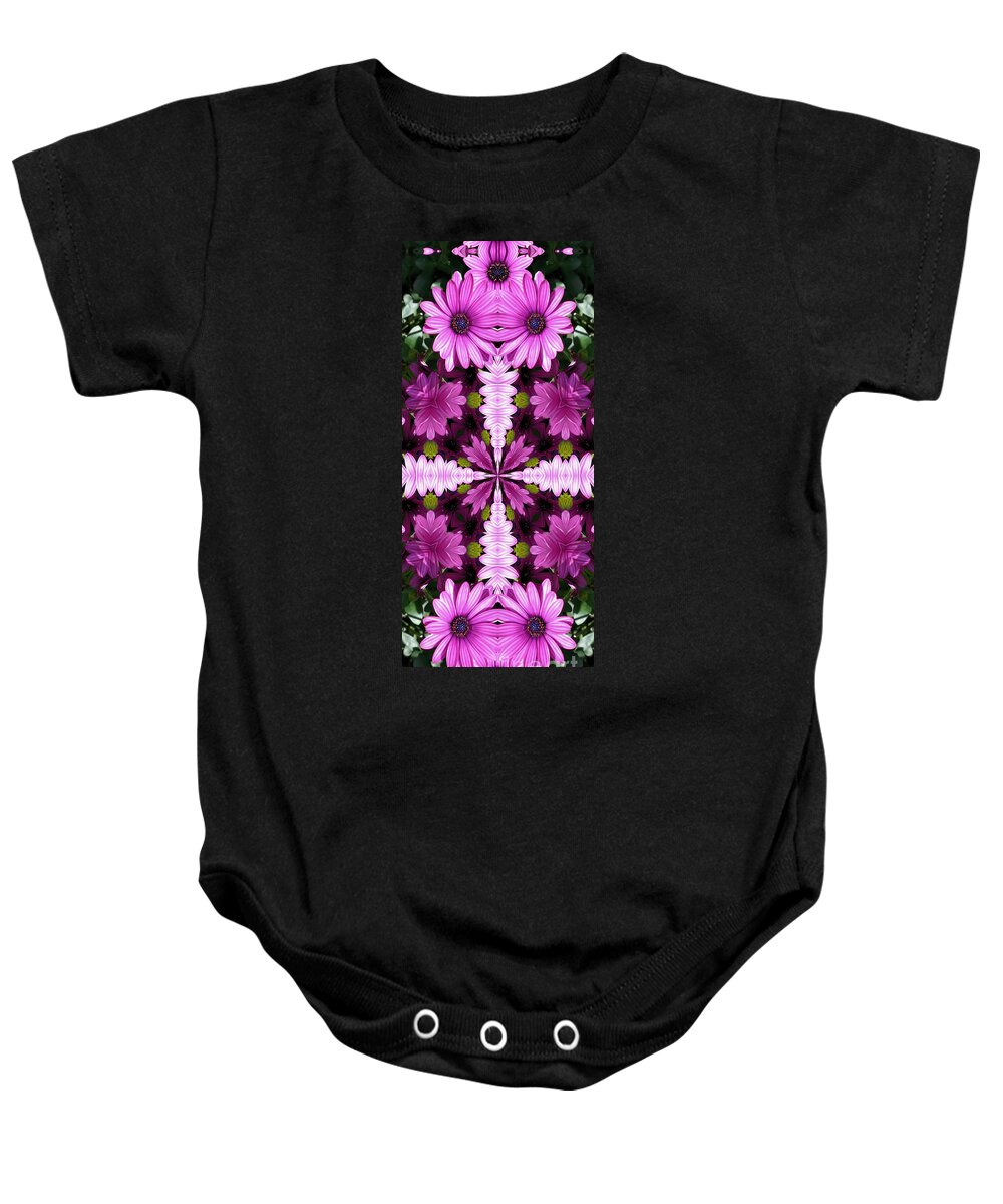 Daisy Baby Onesie featuring the digital art Abstract Daisies by Smilin Eyes Treasures