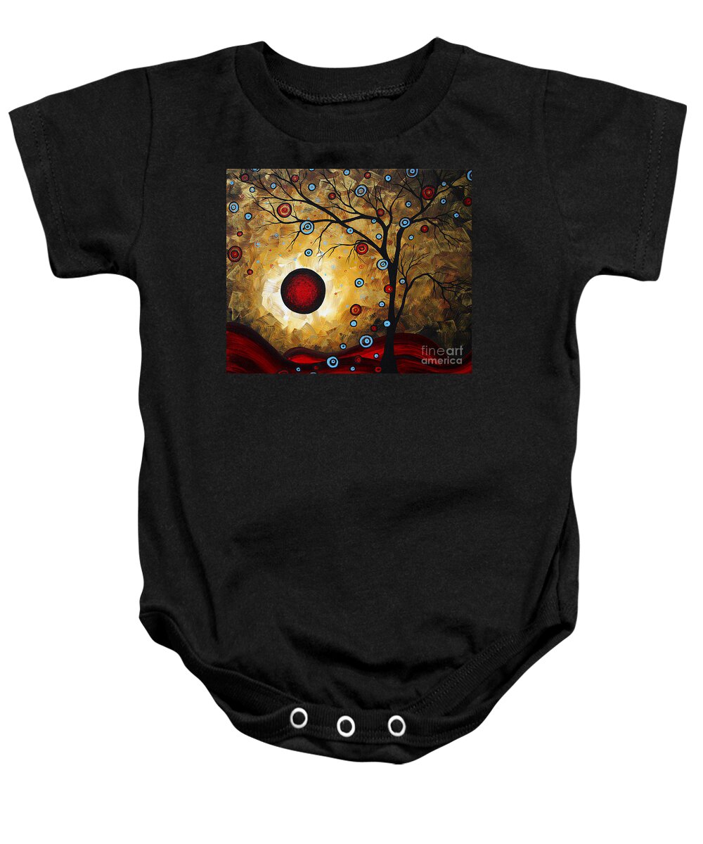 Painting Baby Onesie featuring the painting Abstract Original Gold Textured Painting FROSTED GOLD by MADART by Megan Aroon