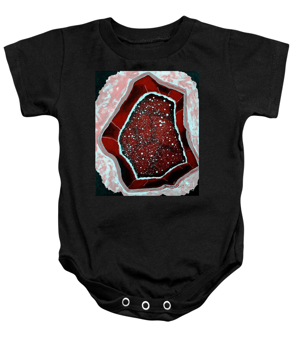 Agate Geode Baby Onesie featuring the painting Agate Geode 3 by Barbara A Griffin