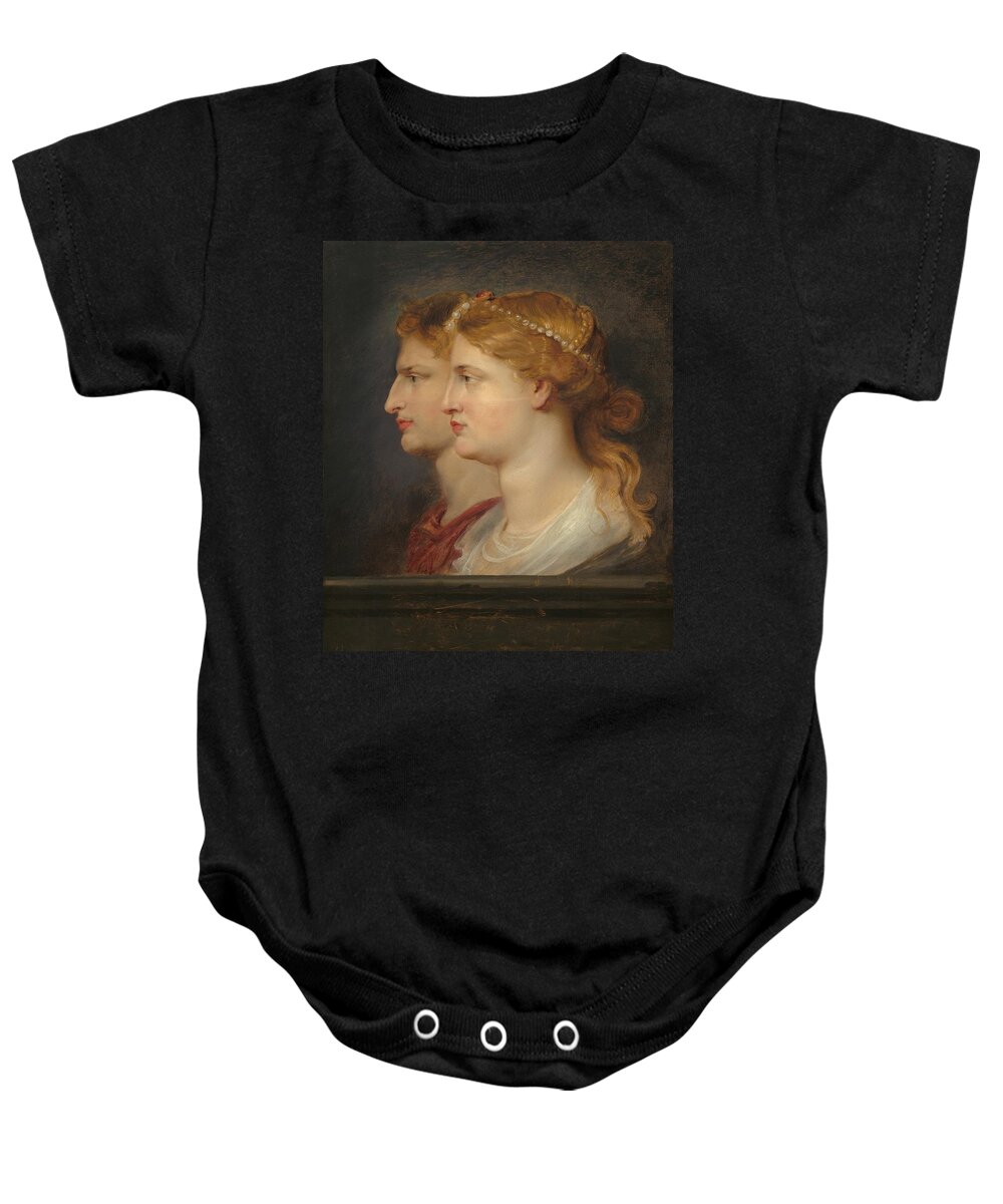 Peter Paul Rubens Baby Onesie featuring the painting Agrippina and Germanicus by Peter Paul Rubens