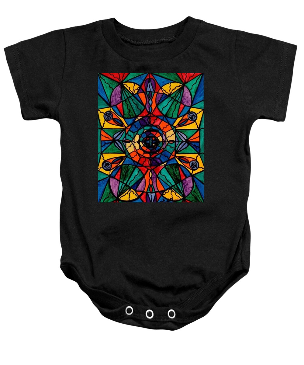 Alignment Baby Onesie featuring the painting Alignment by Teal Eye Print Store