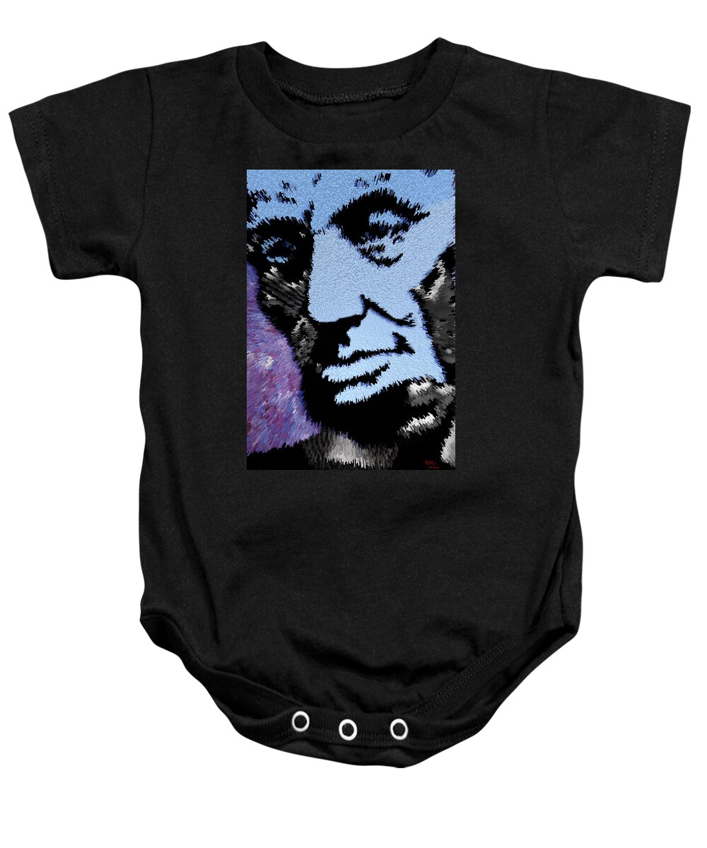 Abraham Lincoln Baby Onesie featuring the painting All Men Are Created Equal by Robert Margetts