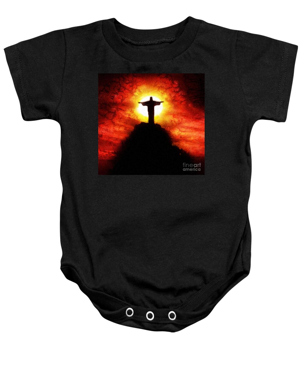 Amazing Grace Baby Onesie featuring the painting Amazing Grace by Mo T