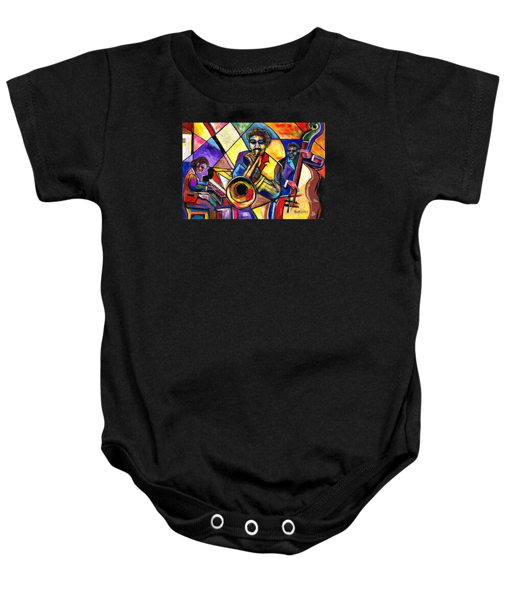 Abstract Art Baby Onesie featuring the painting And Then There Was Da Blues by Everett Spruill