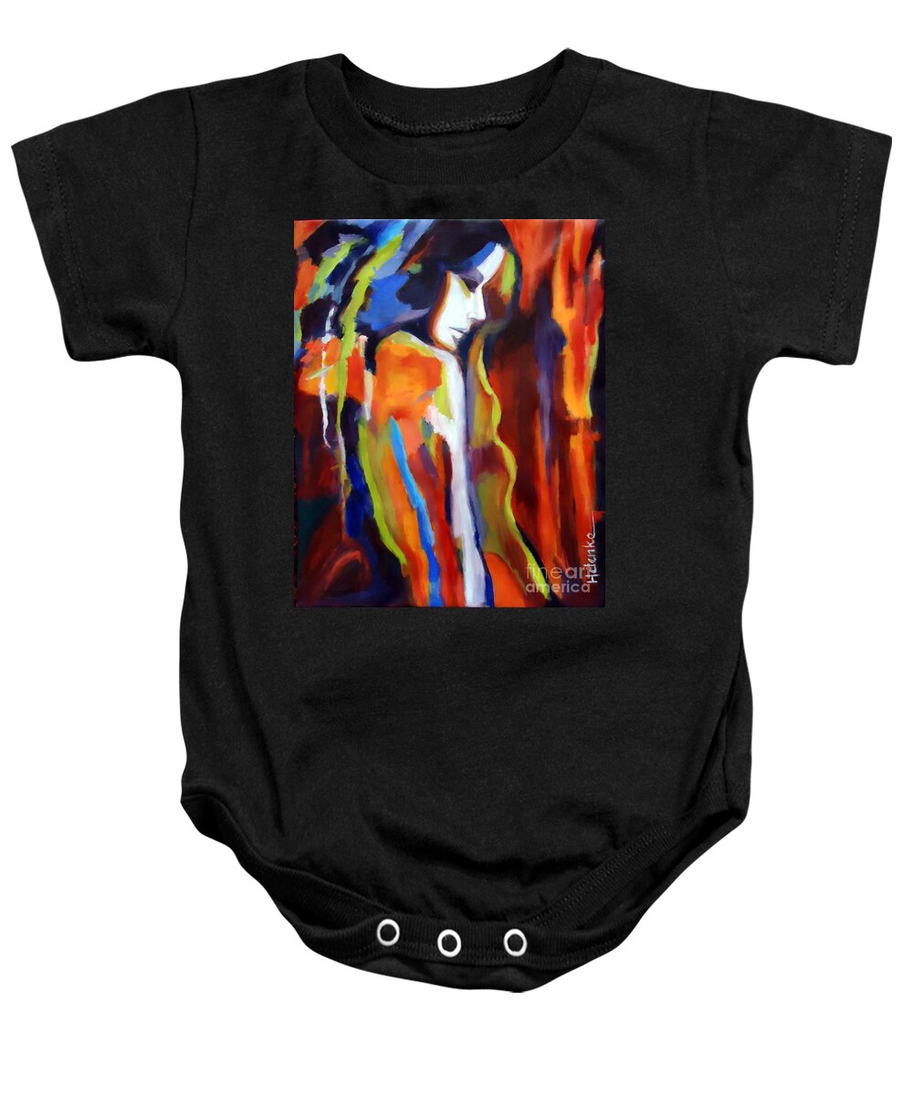 Nude Figures Baby Onesie featuring the painting Animus by Helena Wierzbicki
