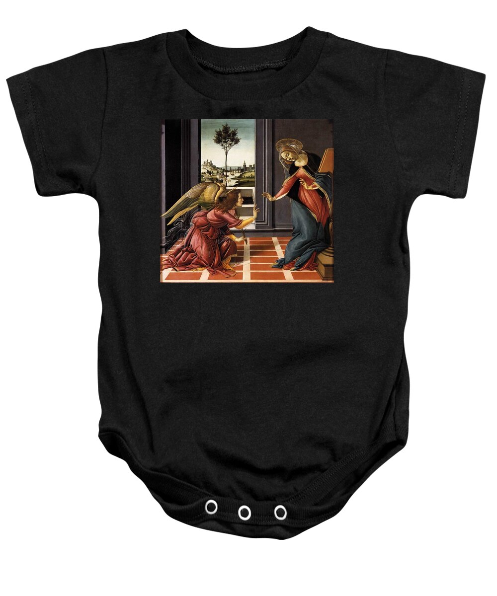 Annunciation Baby Onesie featuring the painting Annunciation by Pam Neilands