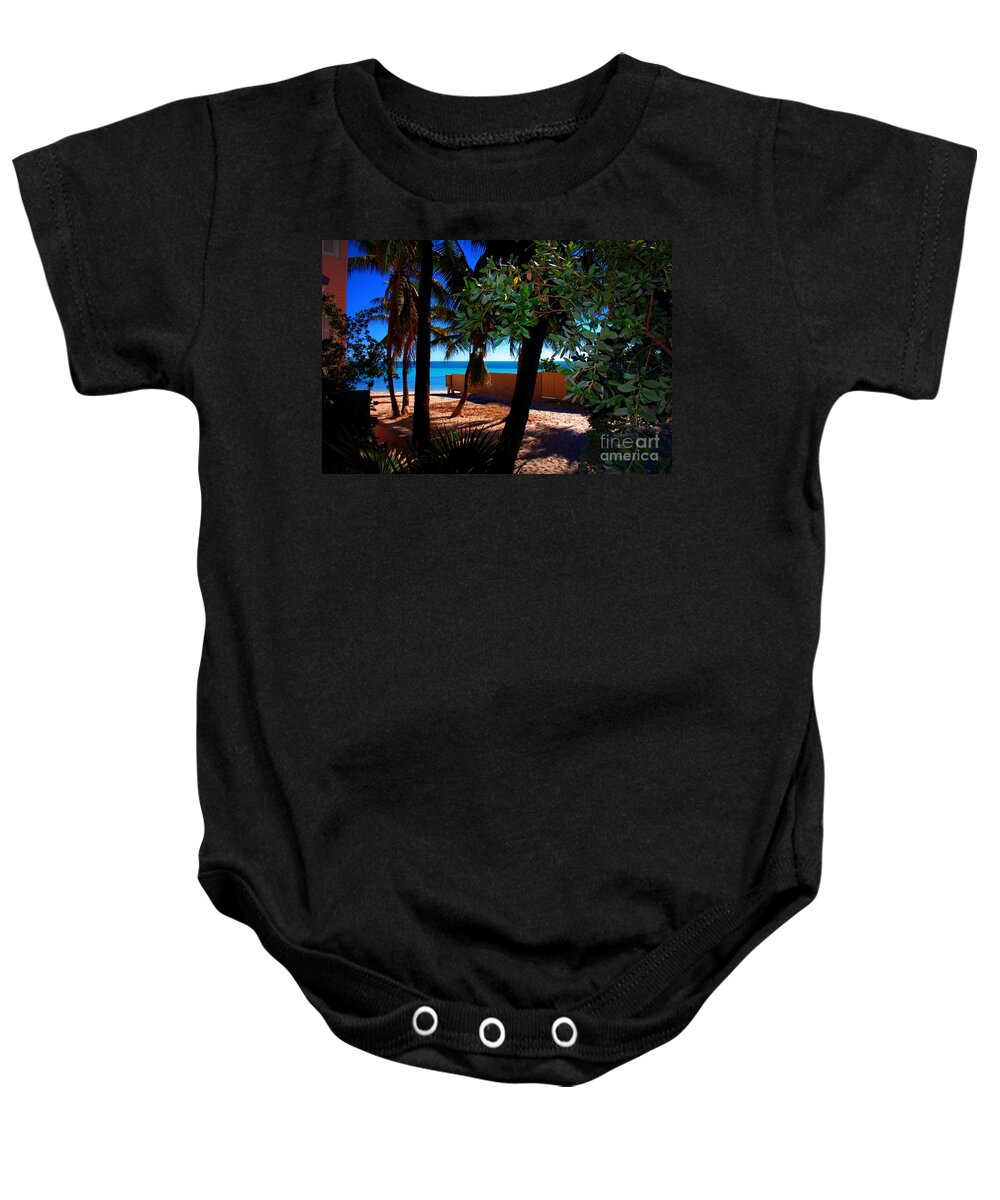 Dogs Beach Baby Onesie featuring the photograph At Dog's Beach in Key West by Susanne Van Hulst