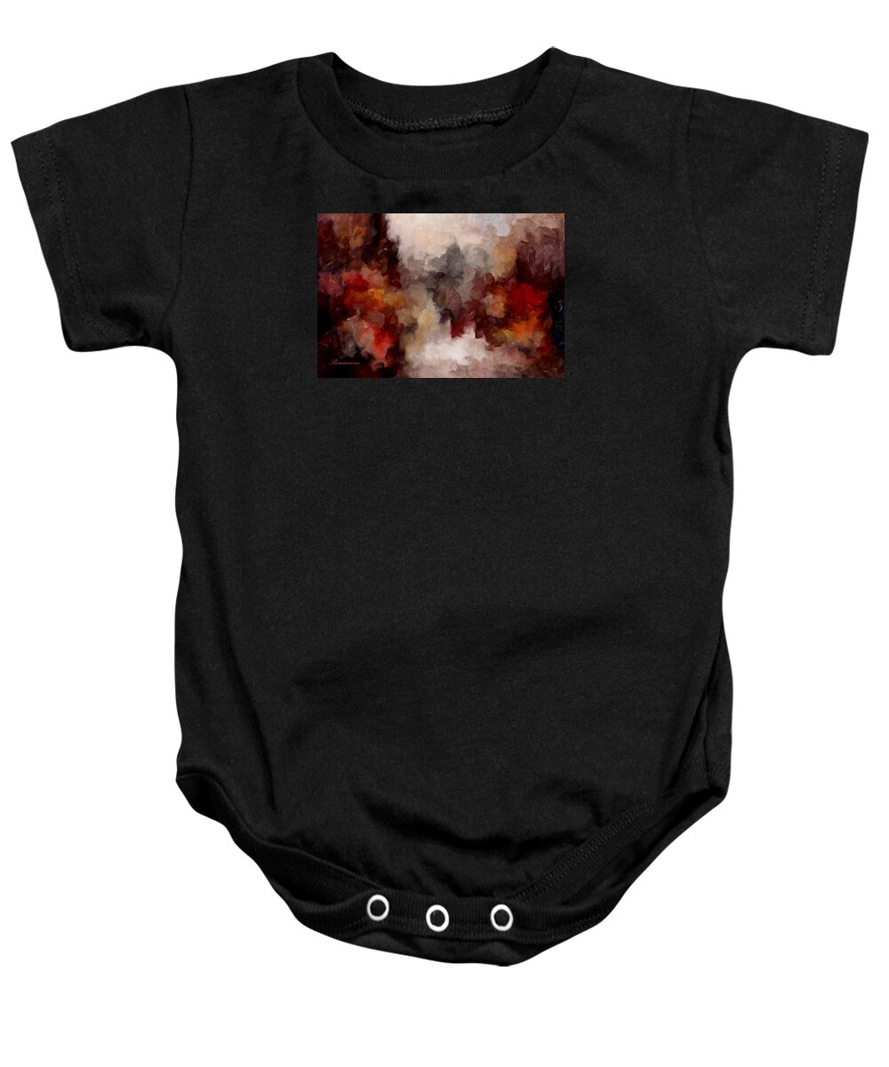 Abstract Baby Onesie featuring the mixed media Autumn Abstract by Georgiana Romanovna