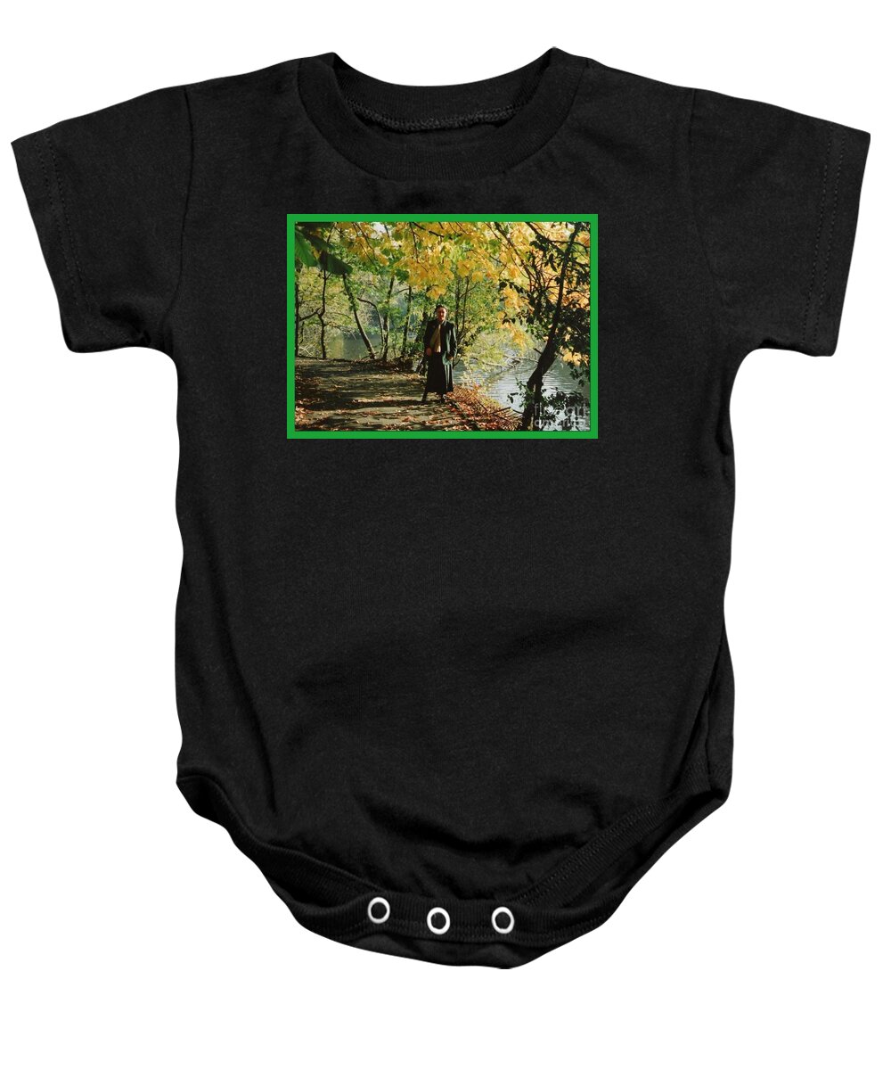 Hesketh Park Baby Onesie featuring the photograph Autumn Glory at The Lakeside by Joan-Violet Stretch