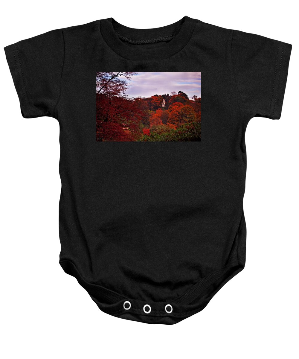 Paogoda Baby Onesie featuring the photograph Autumn Pagoda by B Cash
