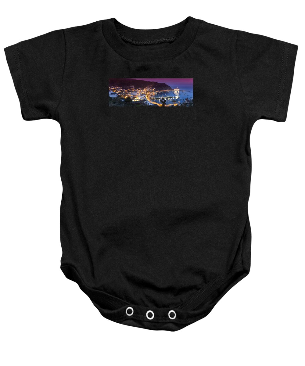 Catalina Island Baby Onesie featuring the photograph Avalon Sunset by Sean Davey