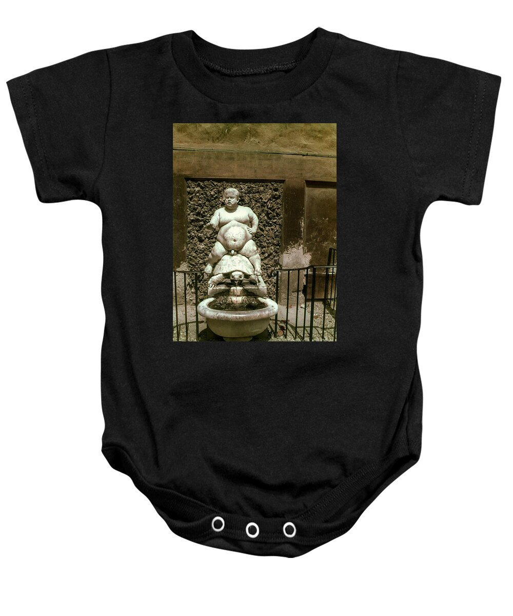Florence Baby Onesie featuring the photograph Bacchus Fountain by Bob Phillips