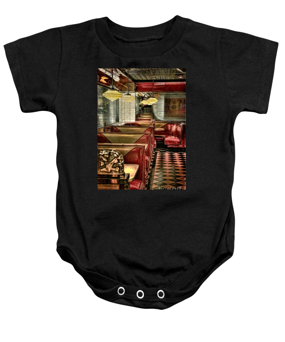 Diner Baby Onesie featuring the photograph Back To The Fifties by Lois Bryan