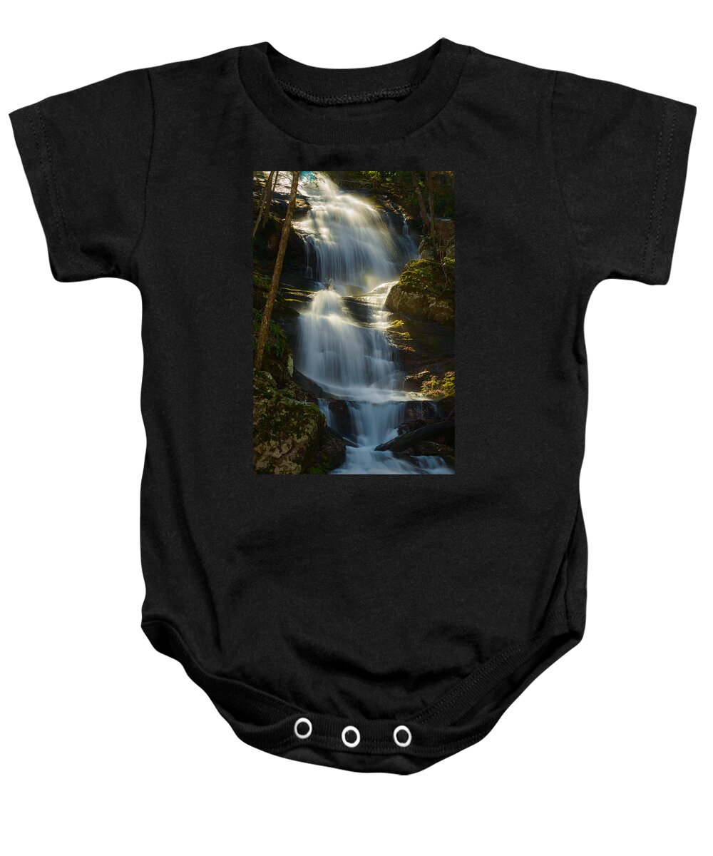 Buttermilk Falls Baby Onesie featuring the photograph Backlit Buttermilk by Mark Rogers