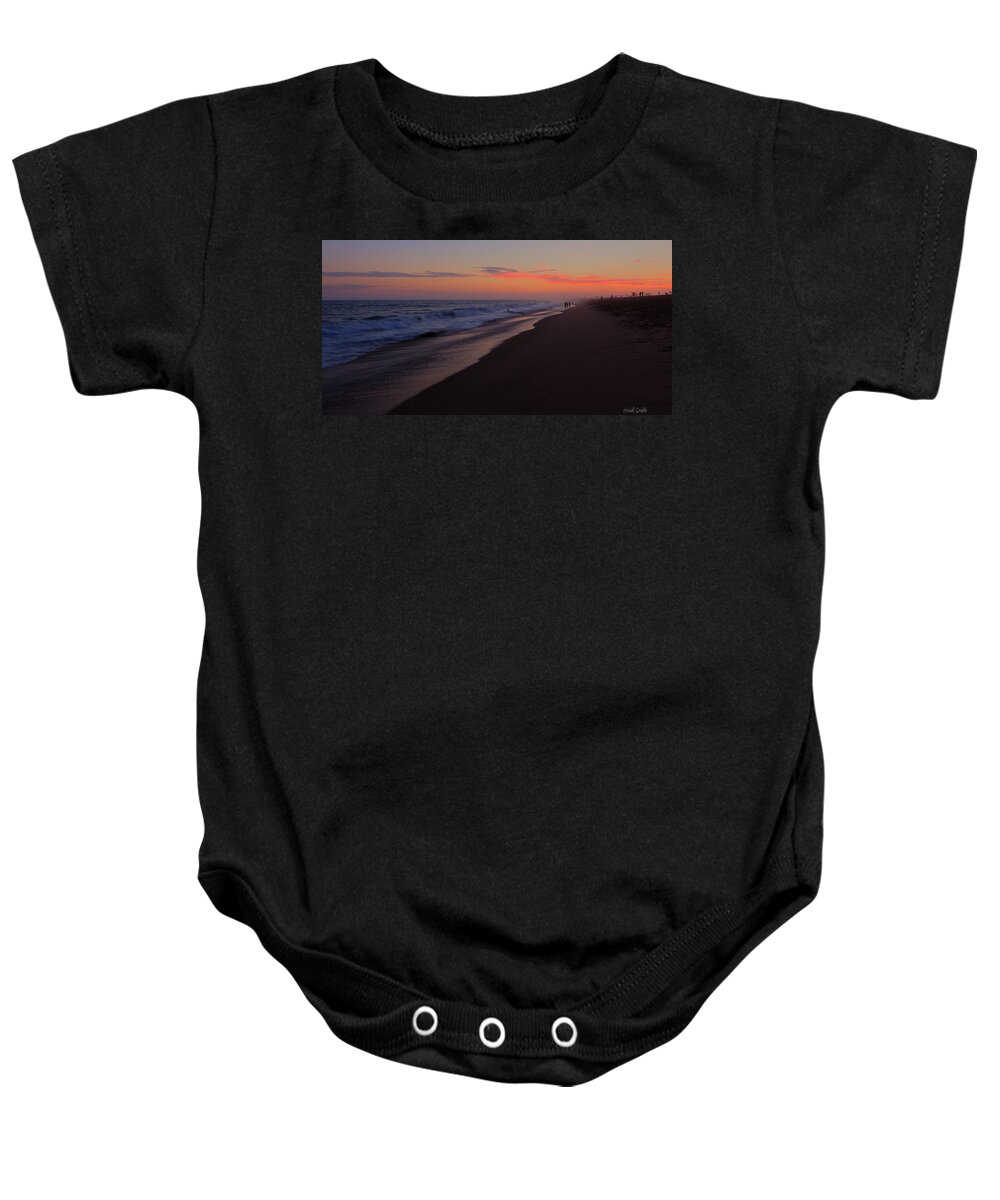 Sunset Baby Onesie featuring the photograph Balboa Beach - Newport by Heidi Smith