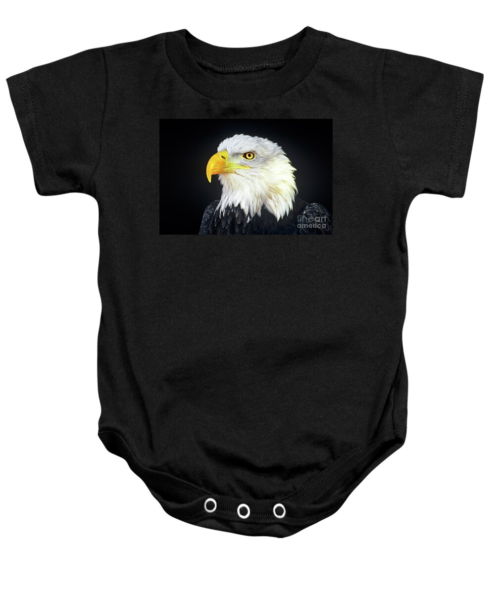 Bald Eagle Baby Onesie featuring the photograph Bald Eagle Hailaeetus Leucocephalus Wildlife Rescue by Dave Welling