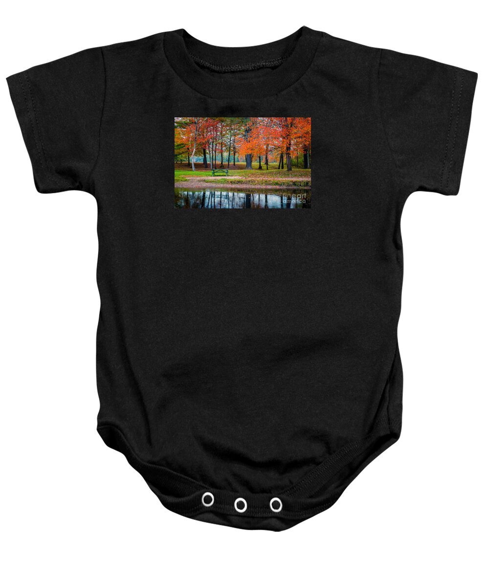 Fall Baby Onesie featuring the photograph Beautiful Fall Foliage in New Hampshire by Edward Fielding
