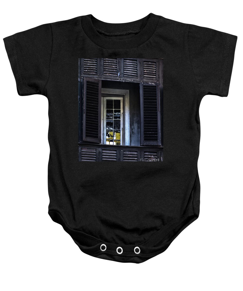 Shutter Baby Onesie featuring the photograph Between The Shutters by Frances Ann Hattier