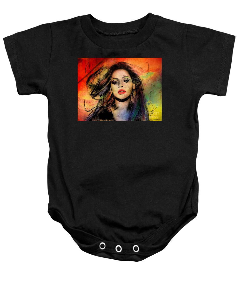 Beyonce Baby Onesie featuring the painting Beyonce by Mark Ashkenazi