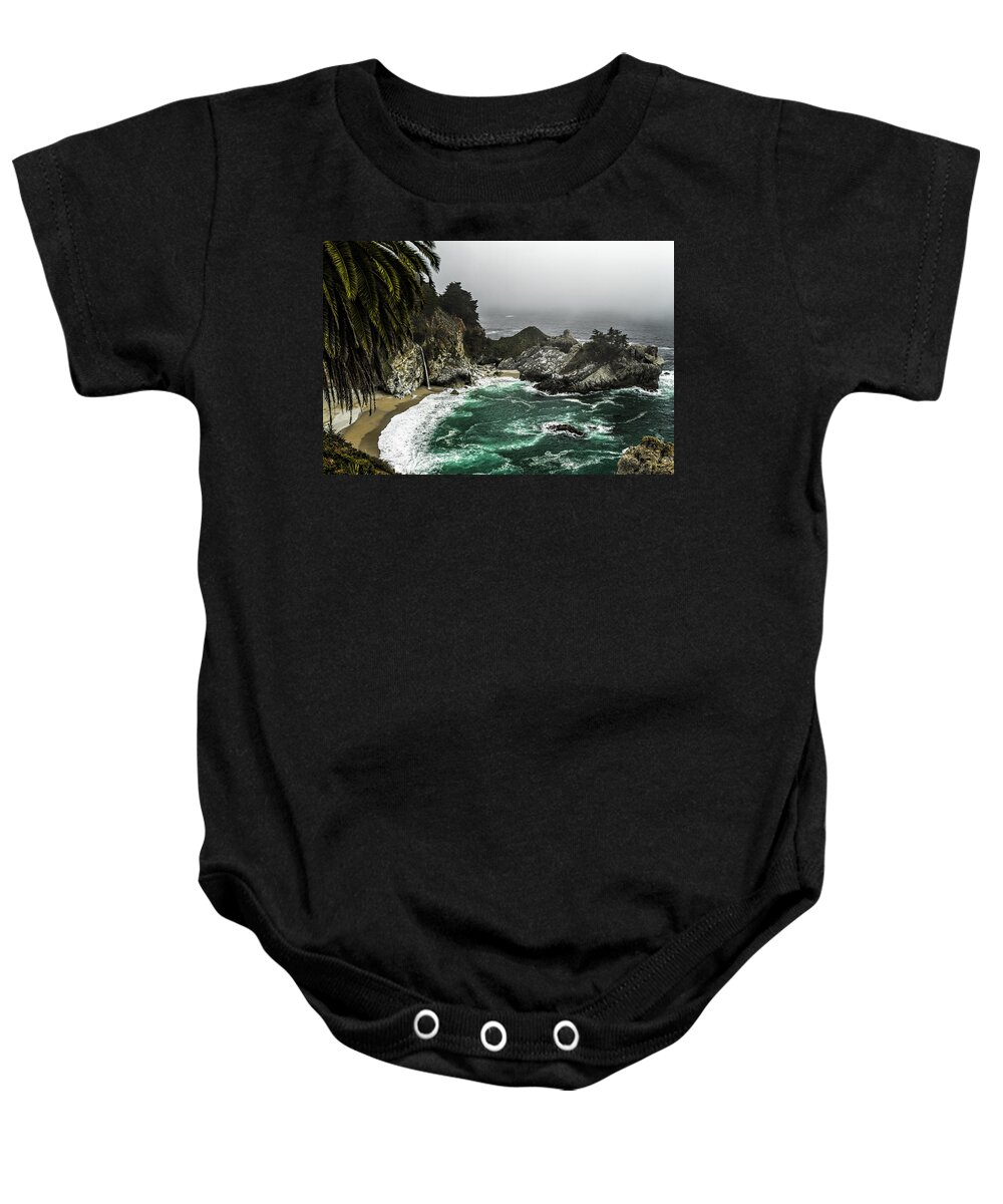 Big Sur Baby Onesie featuring the photograph Big Sur's emerald Oaza by Eduard Moldoveanu