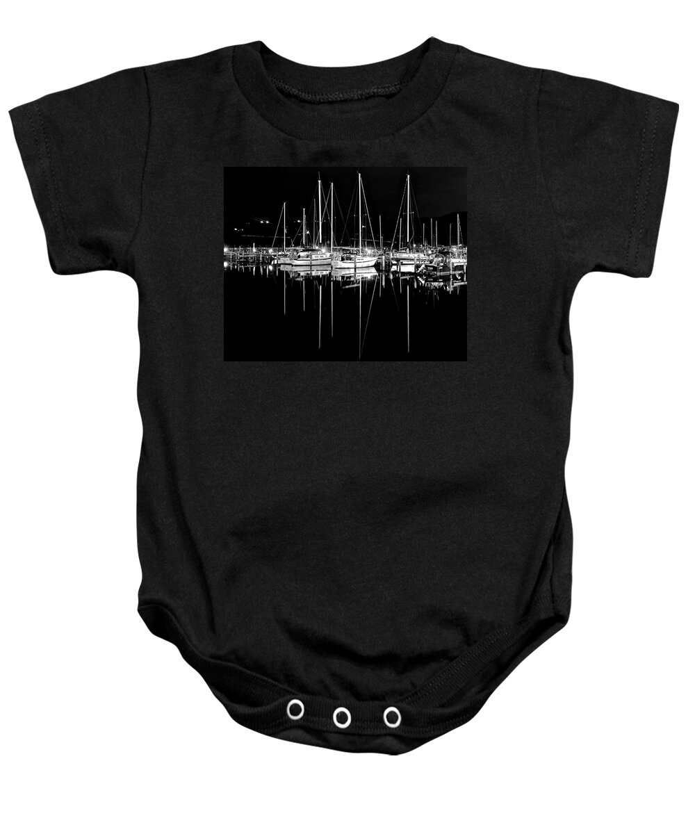 Black Baby Onesie featuring the photograph Black Night by Frozen in Time Fine Art Photography